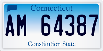 CT license plate AM64387