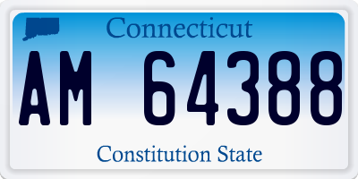 CT license plate AM64388