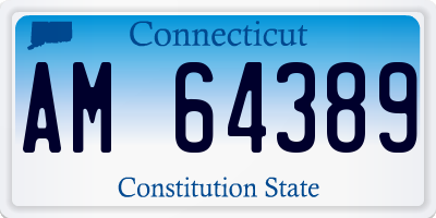CT license plate AM64389