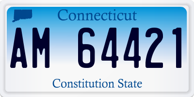 CT license plate AM64421