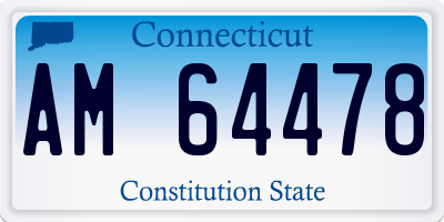 CT license plate AM64478