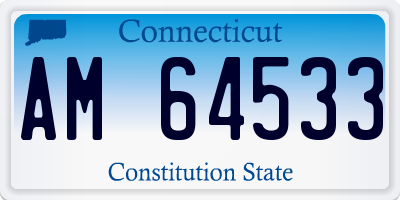 CT license plate AM64533