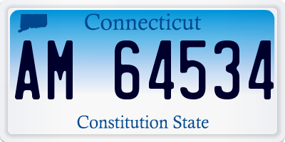 CT license plate AM64534