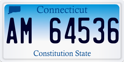CT license plate AM64536