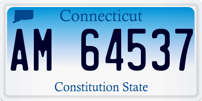 CT license plate AM64537