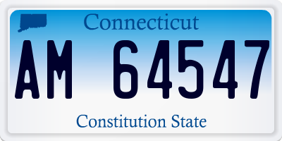 CT license plate AM64547
