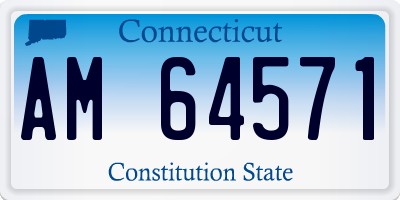CT license plate AM64571