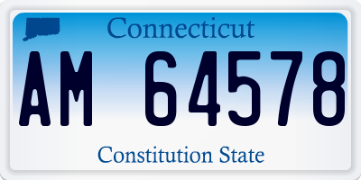 CT license plate AM64578