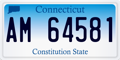 CT license plate AM64581
