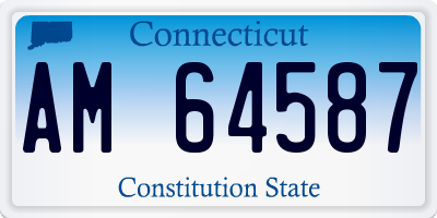 CT license plate AM64587