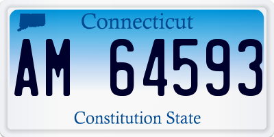 CT license plate AM64593