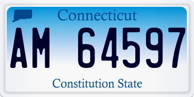 CT license plate AM64597