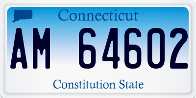 CT license plate AM64602