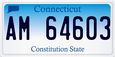 CT license plate AM64603