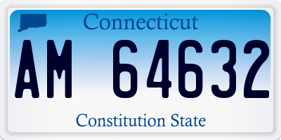 CT license plate AM64632