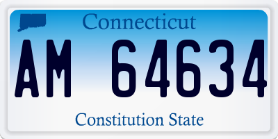 CT license plate AM64634