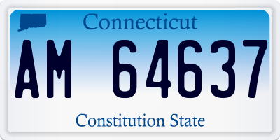 CT license plate AM64637