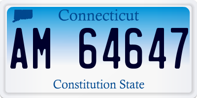 CT license plate AM64647