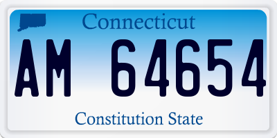 CT license plate AM64654