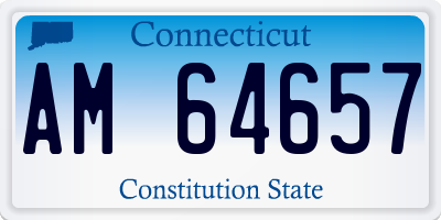 CT license plate AM64657