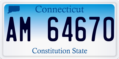 CT license plate AM64670