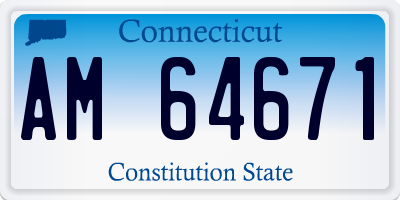 CT license plate AM64671