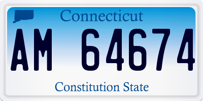 CT license plate AM64674