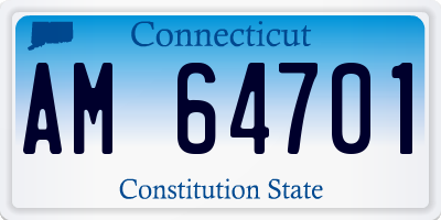 CT license plate AM64701