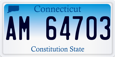 CT license plate AM64703
