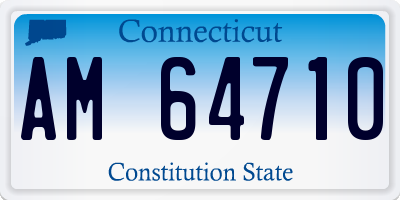 CT license plate AM64710