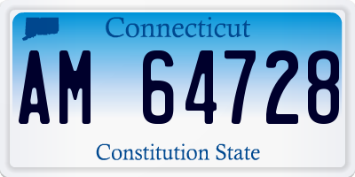 CT license plate AM64728