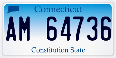 CT license plate AM64736