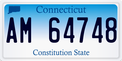 CT license plate AM64748