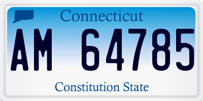 CT license plate AM64785