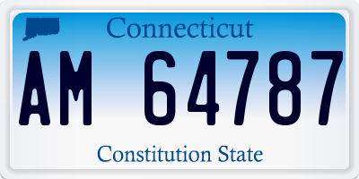 CT license plate AM64787