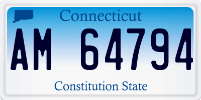 CT license plate AM64794