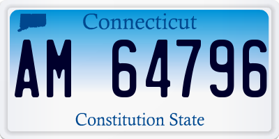 CT license plate AM64796