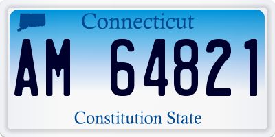 CT license plate AM64821