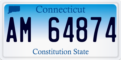CT license plate AM64874