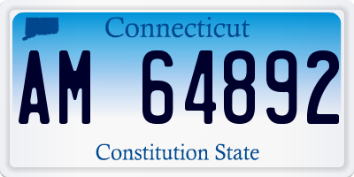 CT license plate AM64892