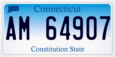 CT license plate AM64907