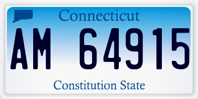 CT license plate AM64915