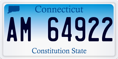 CT license plate AM64922