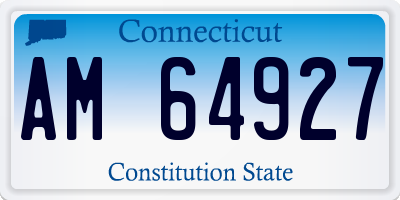 CT license plate AM64927