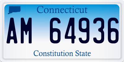 CT license plate AM64936