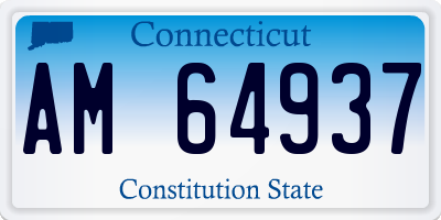 CT license plate AM64937