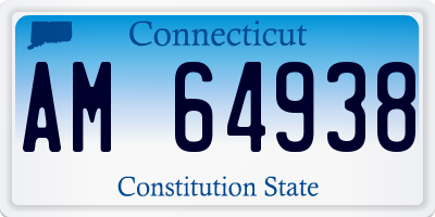 CT license plate AM64938