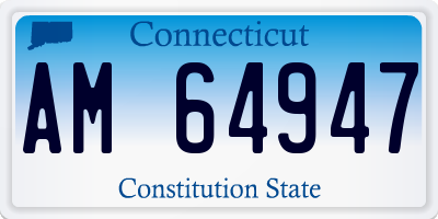 CT license plate AM64947