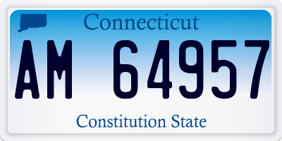 CT license plate AM64957
