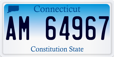 CT license plate AM64967